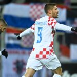 Kramaric comemorando o segundo gol da Croácia