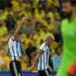 Otamendi comemorando gol marcado contra o Brasil