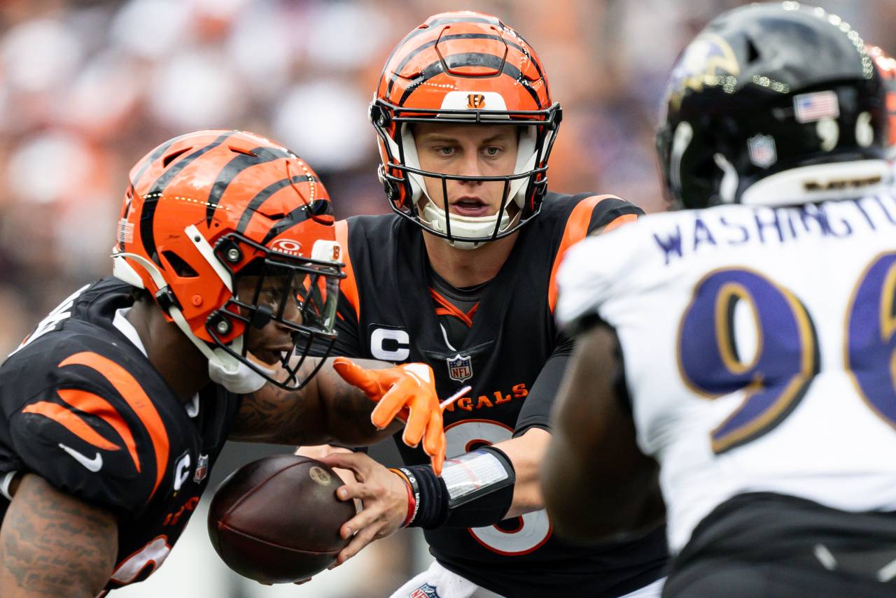 Joe Burrow se machucou na partida contra os Ravens