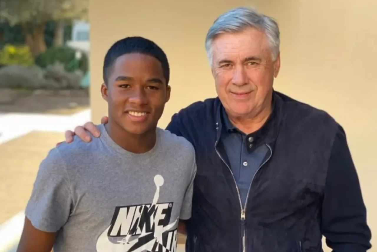 Endrick e Carlo Ancelotti