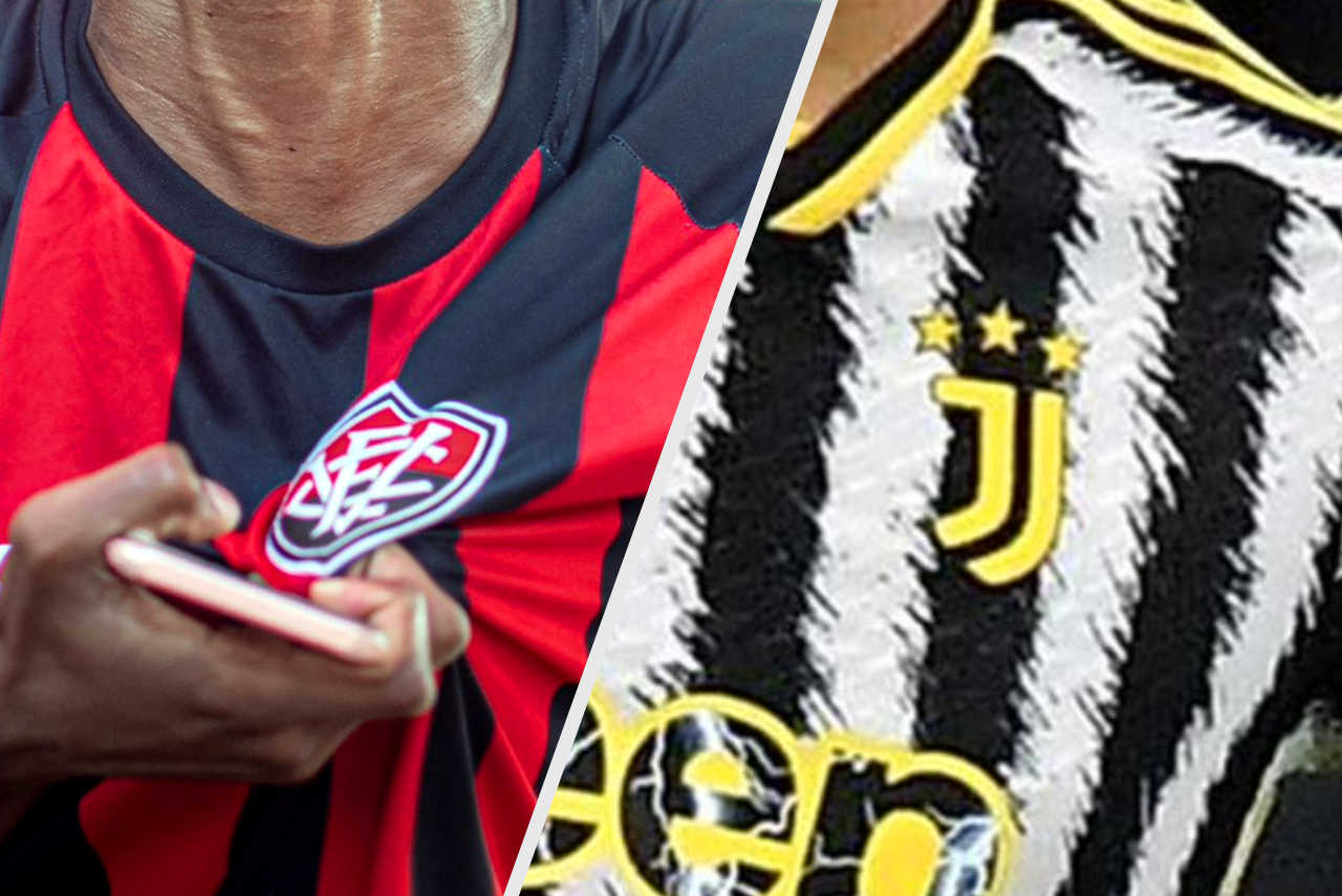Escudos de Vitória (BRA) e Juventus (ITA)