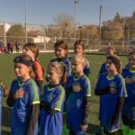 Atletas da equipe feminina Krystal Kherson (Foto: Roman Pilipey/AFP)