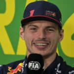 Max Verstappen em coletiva de imprensa antes do GP do Brasil (Foto: Nelson Almeida/AFP)