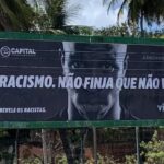 Outdoor da campanha de Vini Jr. contra o racismo (Foto: X/Reprodução)