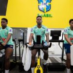 Seleção Brasileira durante treino