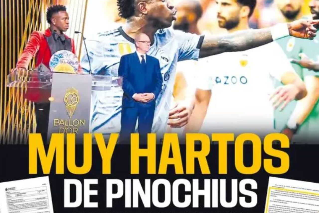 Capa do jornal Superdeporte chama Vini Jr de 'Pinóquio' (Foto: Reprodução)