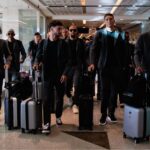 Jogadores do Fluminense em chegada na Arábia Saudita