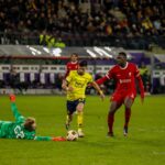 Amoura foi o destaque da vitória do Union Saint-Gilloise sobre o Liverpool. Foto: Reprodução/X