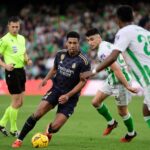 Bellingham marcou para o Real Madrid no empate com o Betis (Foto: Cristina Quicler/AFP)