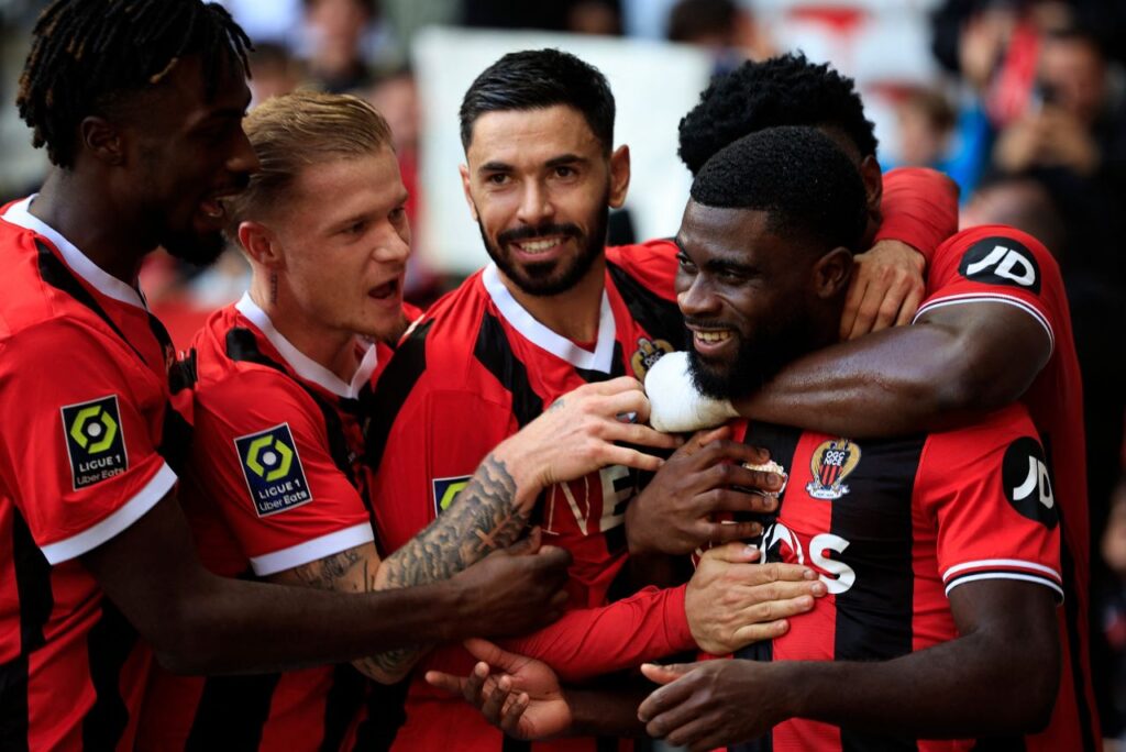 Jéremie Boga marcou o gol da vitória do Nice sobre o Reims (Foto: Valery Hache/AFP)