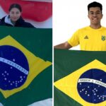Alice Padilha e André Luiz, porta-bandeiras do Brasil na Olimpíada de Inverno da Juventude