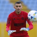 Santos em treino do Flamengo