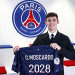 Gabriel Moscardo em anúncio oficial do PSG, da França