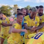 Jogadores do Catanduva comemoram gol contra Grêmio Prudente no Campeonato Paulista A3