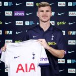 Timo Werner em anuncio do Tottenham