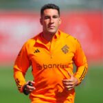 Lateral-direito Hugo Mallo em treino no Internacional