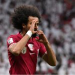 Akram Afif foi autor do gol da vitória do Catar sobre o Tajiquistão (Foto: Hector Retamal/AFP)
