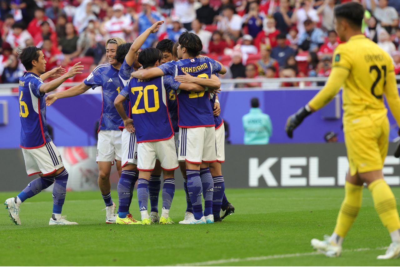 Japão venceu a Indonésia e garantiu avanço na Copa da Ásia 2024 (Foto: Giuseppe Cacace/AFP)