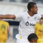 Goleada do Santos garantiu classificação e liderança do grupo (Foto: Pedro Azevedo/Santos)