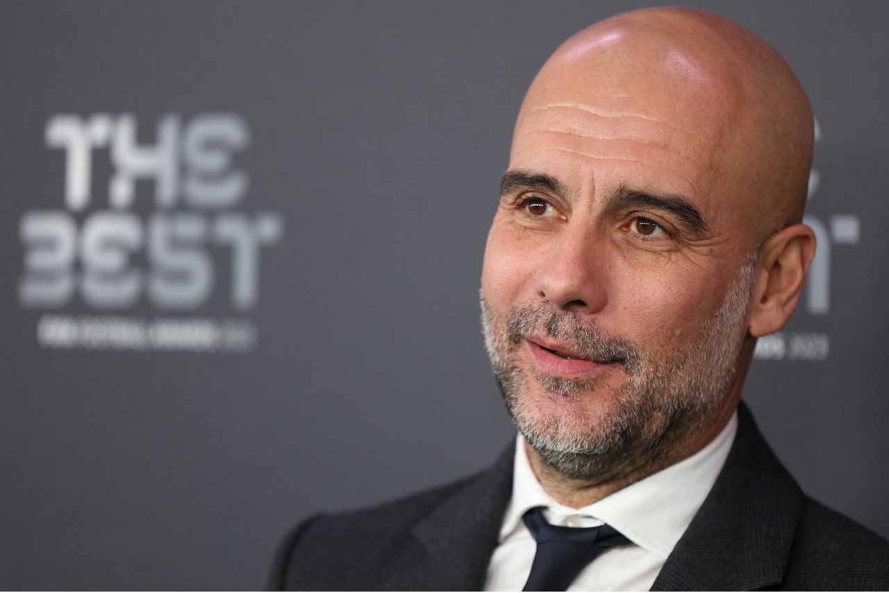 Pep Guardiola durante premiação do FIFA The Best 2023 (Foto: Adrian Dennis/AFP)