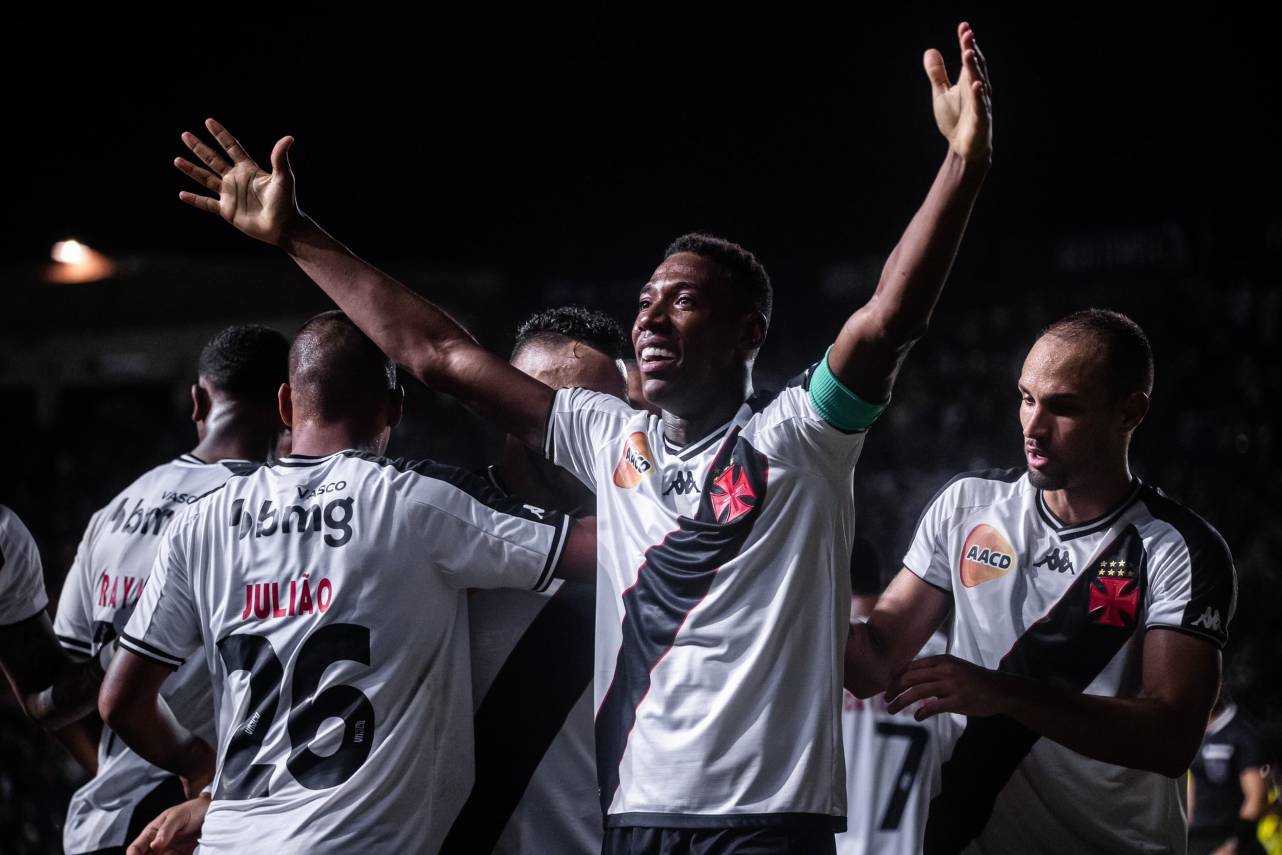 Léo Pelé fez o1º gol da vitória do Vasco sobre o Madureira. Foto: Leandro Amorim/Vasco