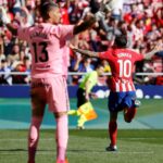 Ángel Correa comemora gol pelo Atlético de Madrid contra o Las Palmas na LaLiga em 2024