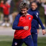 Meia-atacante Antoine Griezmann em treino do Atlético de Madrid em 2024