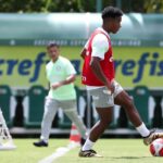 Endrick em treino do Palmeiras