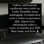 Postagem do atacante do Flamengo sobre o roubo
