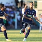 Jogadores do Cianorte comemoram gol contra o PSTC no Campeonato Paranaense 2024