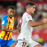 Meia Erik Lamela, alvo do São Paulo, em jogo do Sevilla contra o Valencia em 2022