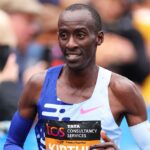 Atleta Kelvin Kiptum na Maratona de Londres 2023