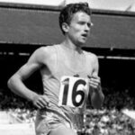 Atleta Michel Jazy nos Jogos Olímpicos Roma 1960