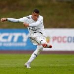 Atacante Rodrigo Farofa, reforço do Operário-PR, em jogo do Real Madrid sub-17 em 2018/19