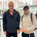 Dudu (à direita), do Palmeiras, viajou acompanhado do empresário André Cury (Foto: Reprodução)