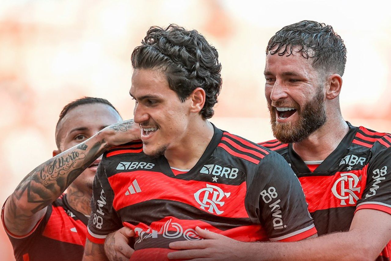 Pedro foi autor do primeiro na vitória do Flamengo sobre o Fluminense (Foto: X/Reprodução)