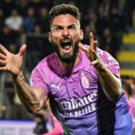 Giroud fez o primeiro na vitória do Milan sobre o Frosinone (Foto: X/Reprodução)