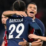 Mbappé e Barcola marcaram na vitória do PSG sobre o Real Sociedad (Foto: UEFA/Divulgação)