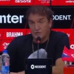 Treinador Cuca durante coletiva do Athletico-PR