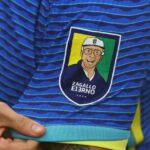 Patch de Zagallo estampado na camisa da Seleção Brasileira