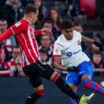 Lamine Yamal em jogo Barcelona contra o Athletic Bilbao na LaLiga 2023/24