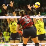 Lance do jogo Sesc Flamengo x Praia Clube na Superliga de Vôlei 2023/24