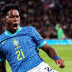 O atacante Endrick entrou no segundo tempo do amistoso contra a Inglaterra. Foto: Rafael Ribeiro/ CBF