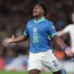 Endrick fez o gol do Brasil sobre a Inglaterra (Foto: Rafael Ribeiro/CBF)