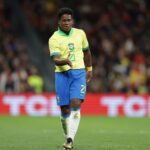 Endrick pela Seleção Brasileira em amistoso contra a Espanha (Foto: Rafael Ribeiro/CBF)