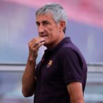 Treinador espanhol Quique Setién está na mira do Botafogo (Foto: Manu Fernandez/Pool/AFP)