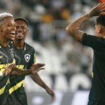 Jogadores do Botafogo comemoram gol