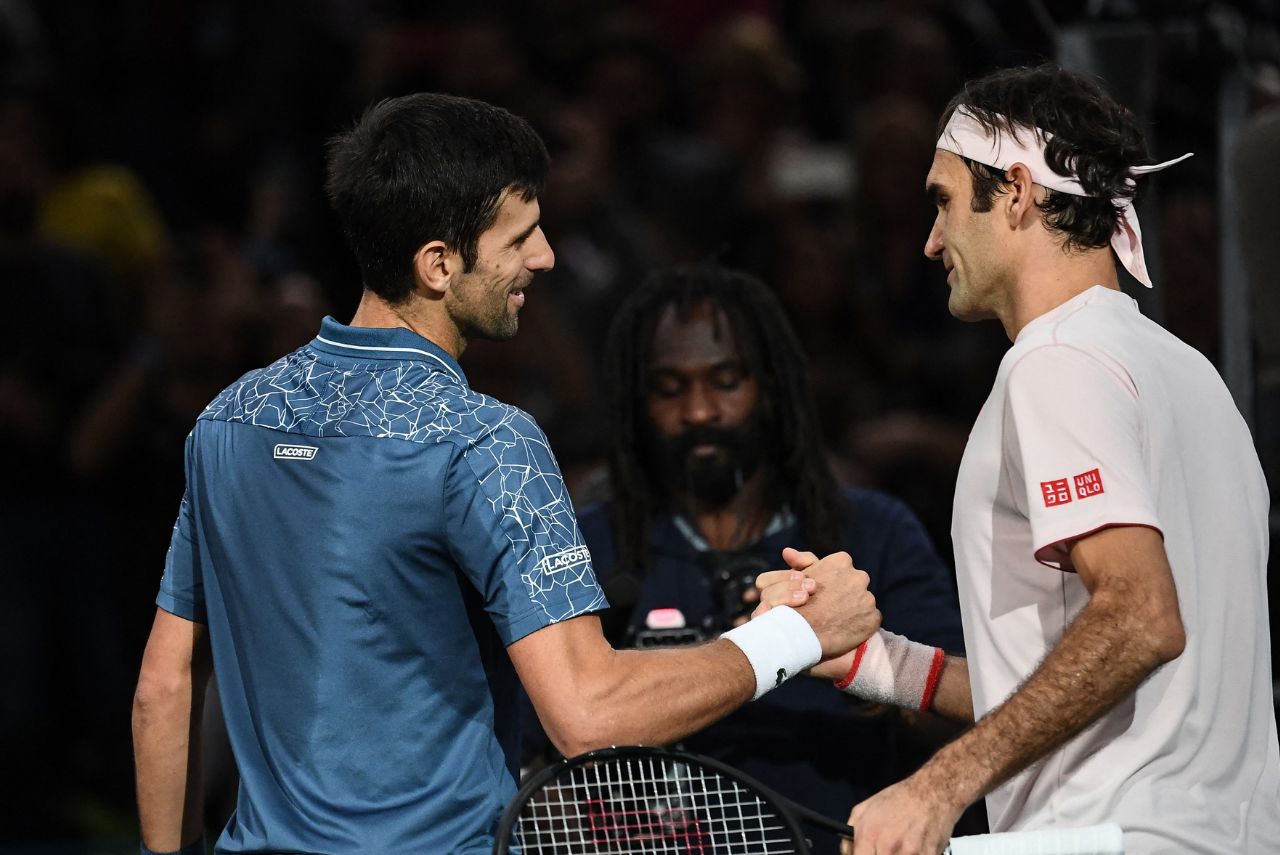 Djokovic e Federer em 2018