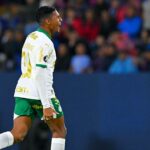 Luis Guilherme comemora gol pelo Palmeiras