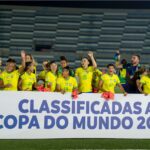 Jogadoras do Brasil comemoram classificação